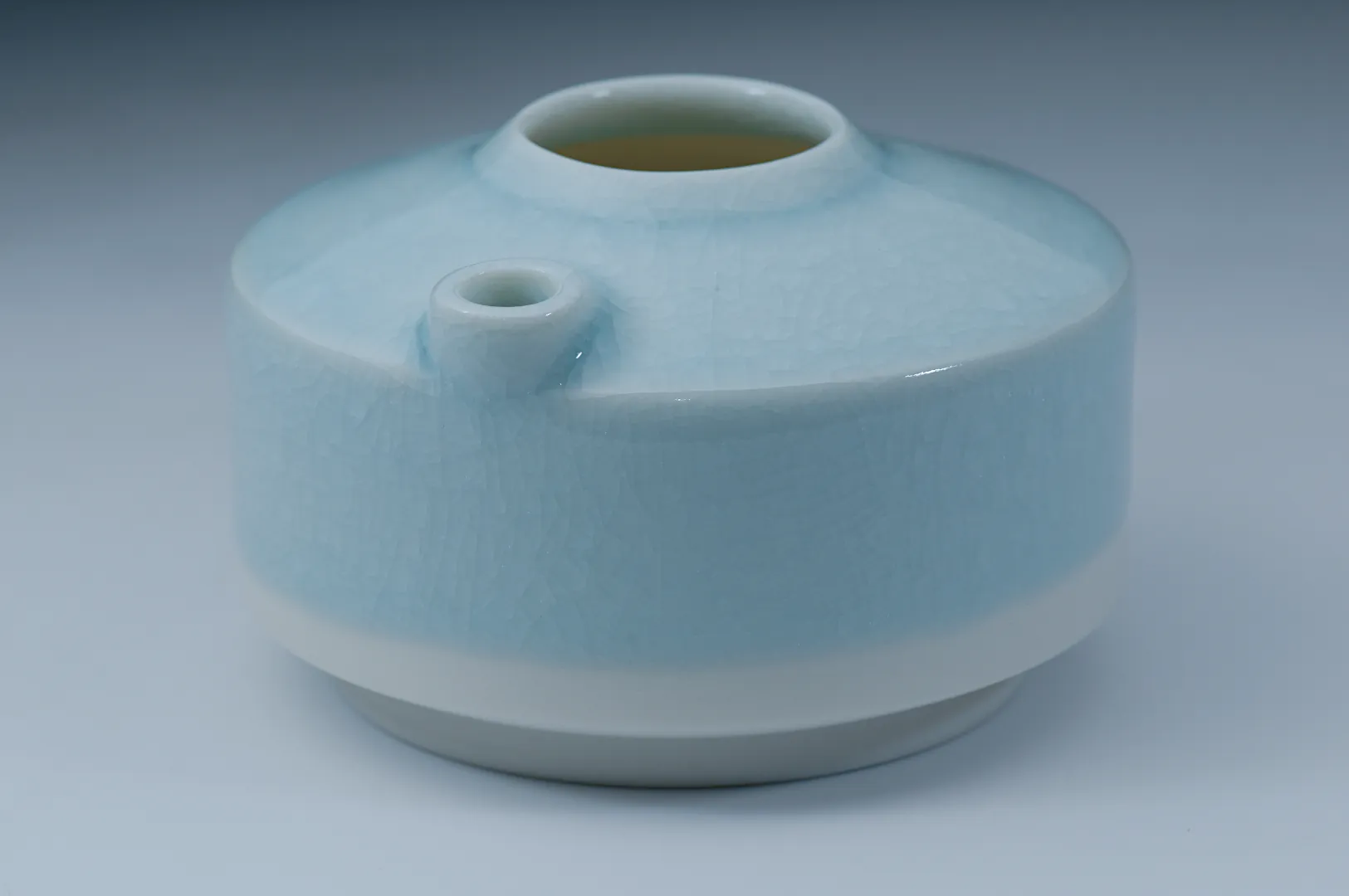 Flask Ice Blue Crackle Glaze