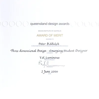 Queensland Design Awards for Vol_Luminous Sculptural Luminaires