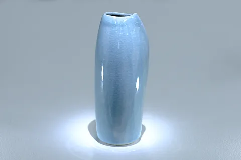 Ice Blue Crackle Vase