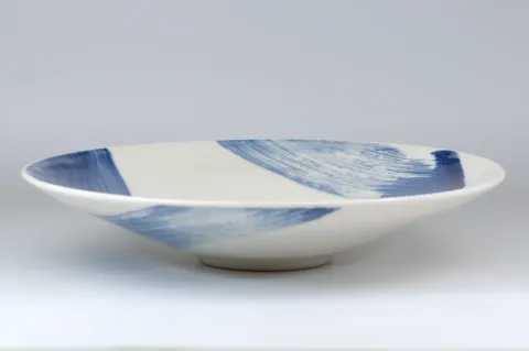 Blue and White Large Shallow Bowl Blue and White Large Shallow Bowl