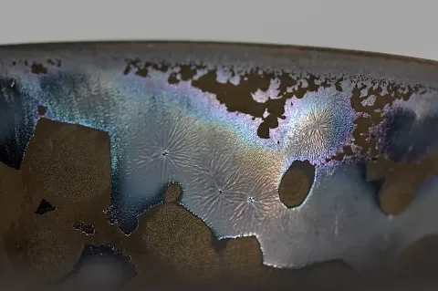Cone Cup Iridescent Glaze detail Cone Cup Iridescent Glaze detail