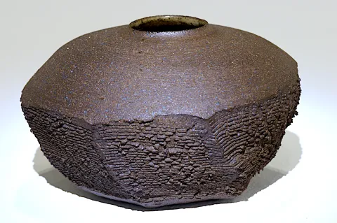 Faceted Textured Spherical Vase 8
