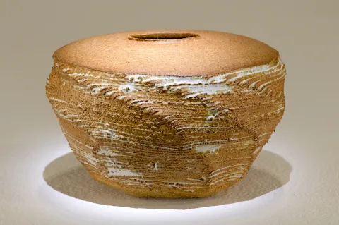 Faceted Textured Spherical Vase 1