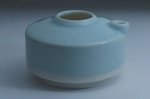 Flask 3 Ice Blue Crackle Glaze Flask 3 Ice Blue Crackle Glaze