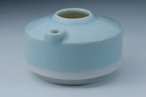 Flask 3 Ice Blue Crackle Glaze