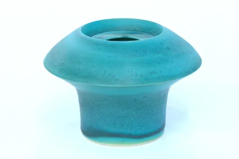 Green Wheel Thrown Lidded Container