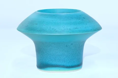Green Wheel Thrown Lidded Container