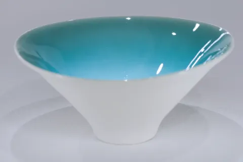 Porcelain Bowl Teal Glaze