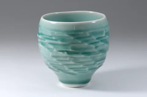 Textured Teal Cup