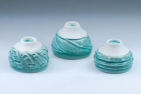 Deeply Textured Porcelain Cups