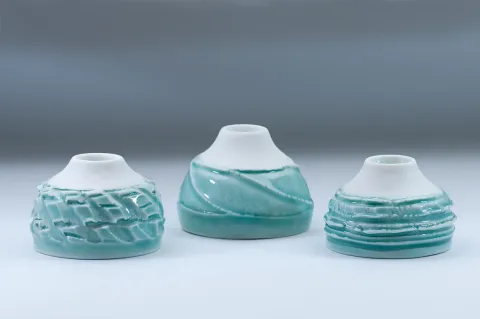 Deeply Textured Porcelain Cups