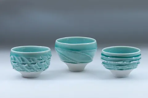 Deeply Textured Porcelain Cups Deeply Textured Porcelain Cups