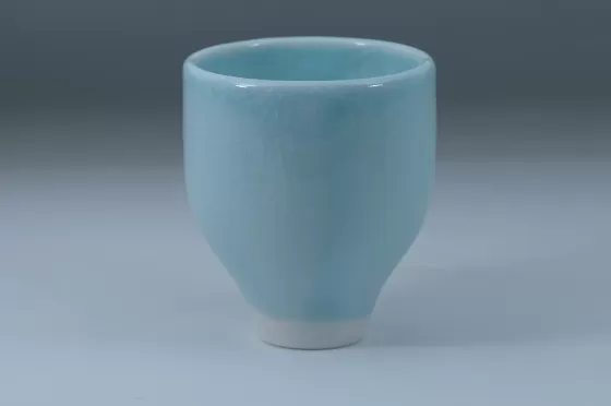 Cup Ice Blue Crackle Glaze