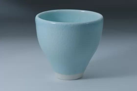 Cup Ice Blue Crackle Glaze